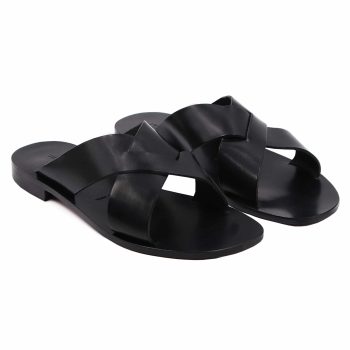 mules plates cuir noir jules & jenn