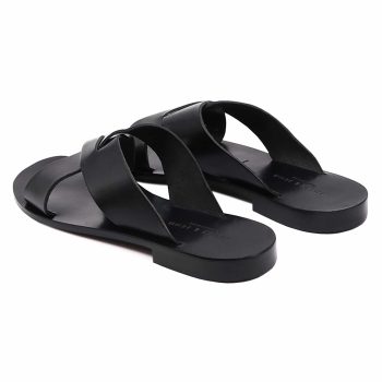 vue arrière mules plates cuir noir jules & jenn