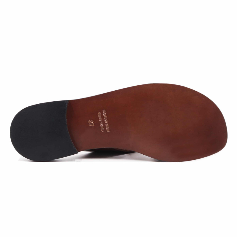 semelle cuir mules plates noir jules & jenn