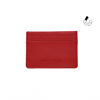 Porte-cartes cuir upcyclé rouge JULES & JENN
