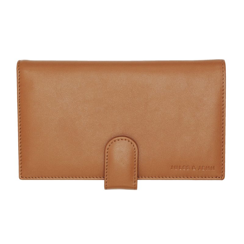porte chequier cuir camel jules & jenn