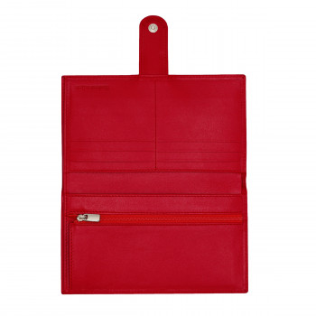 vue ouverte porte chequier cuir rouge jules & jenn