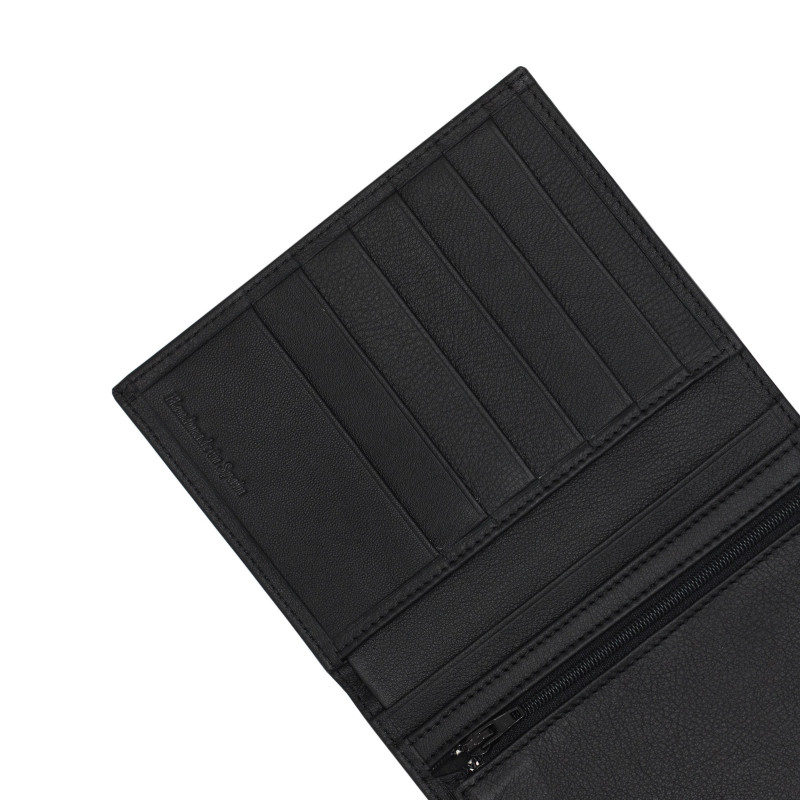 gros plan portefeuille classique noir fabrique en France