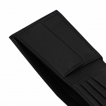 vue à plat ouvert portefeuille essentiel cuir noir jules & jenn
