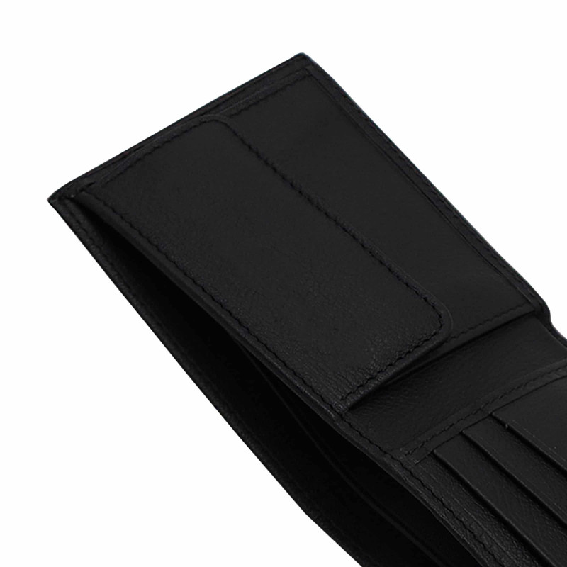 vue à plat ouvert portefeuille essentiel cuir noir jules & jenn