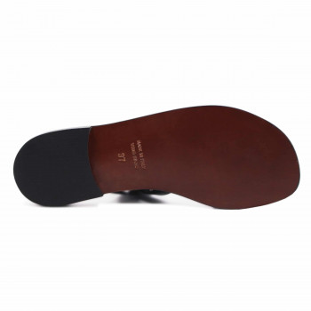 semelle cuir sandales plates cuir noir jules & jenn