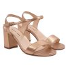 sandales talon cuir metallise rose jules & jenn