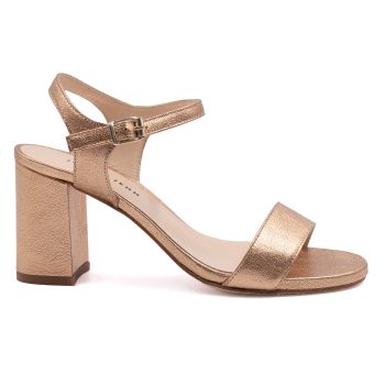 vue profil sandales talon cuir metallise rose jules & jenn