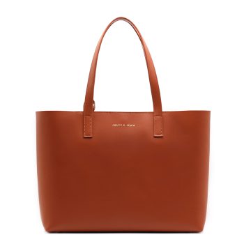 vue face sac cabas cuir brique jules & jenn