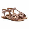 sandales plates croisees cuir daim rose jules&jenn