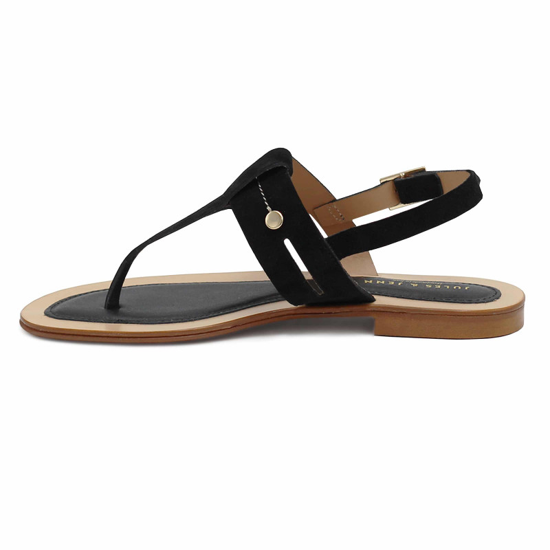vue interieure sandales tropeziennes cuir daim noir