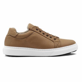 vue exterieure baskets recyclees homme camel jules & jenn