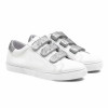 baskets a scratch cuir blanc et argente