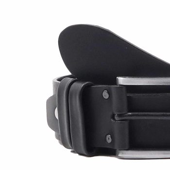 gros plan ceinture casual cuir noir jules&jenn