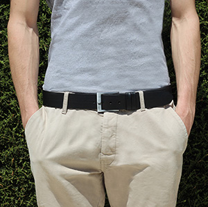 vue portee ceinture casual cuir noir