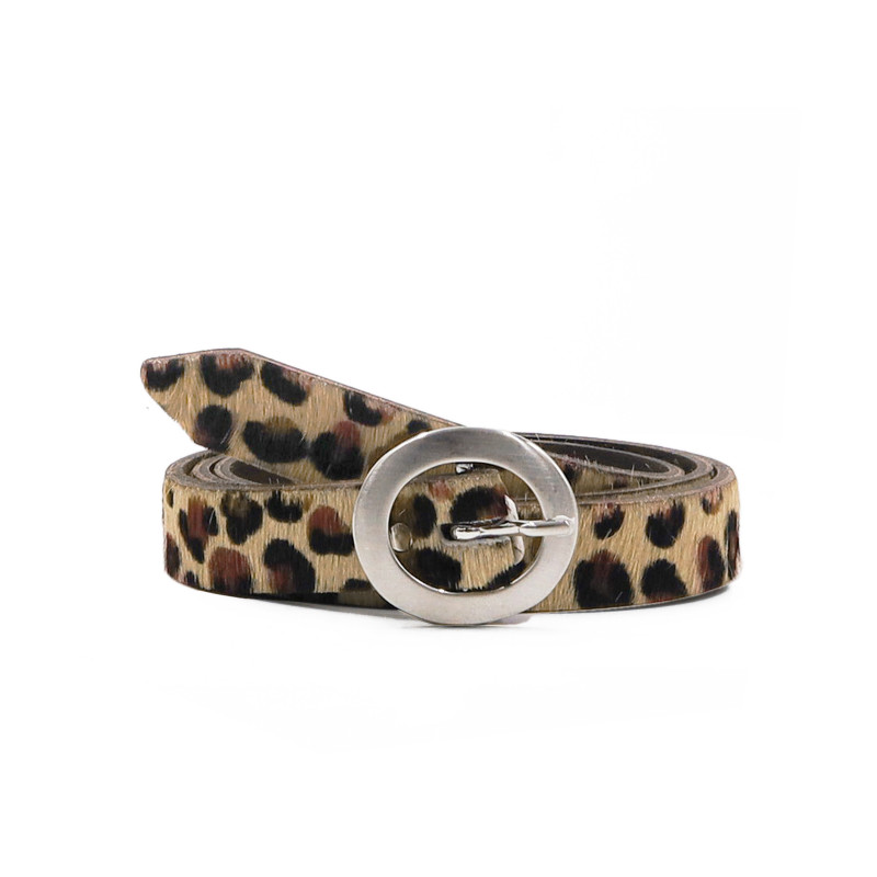 ceinture fine cuir leopard jules & jenn