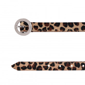 vue dessus ceinture fine cuir leopard jules & jenn