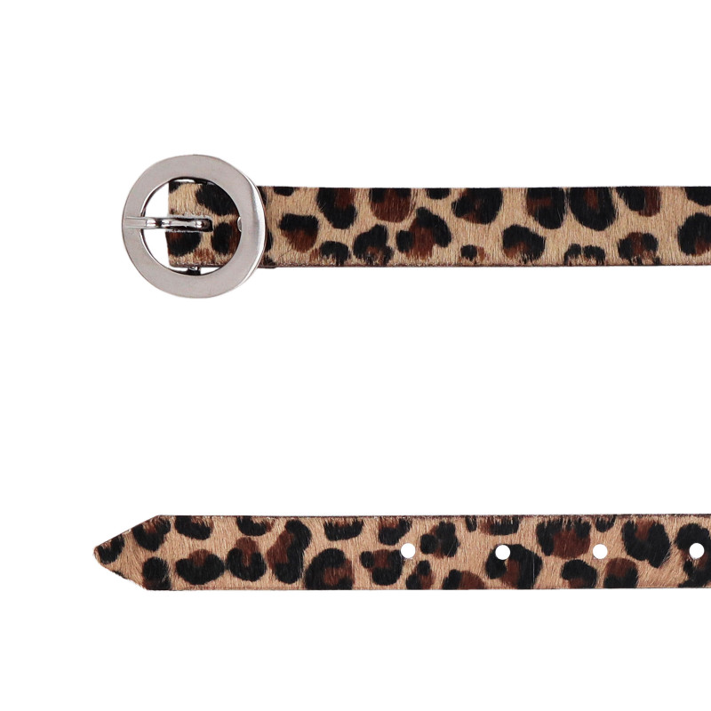 vue dessus ceinture fine cuir leopard jules & jenn