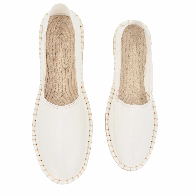 vue dessus espadrilles toile de coton blanc jules & jenn