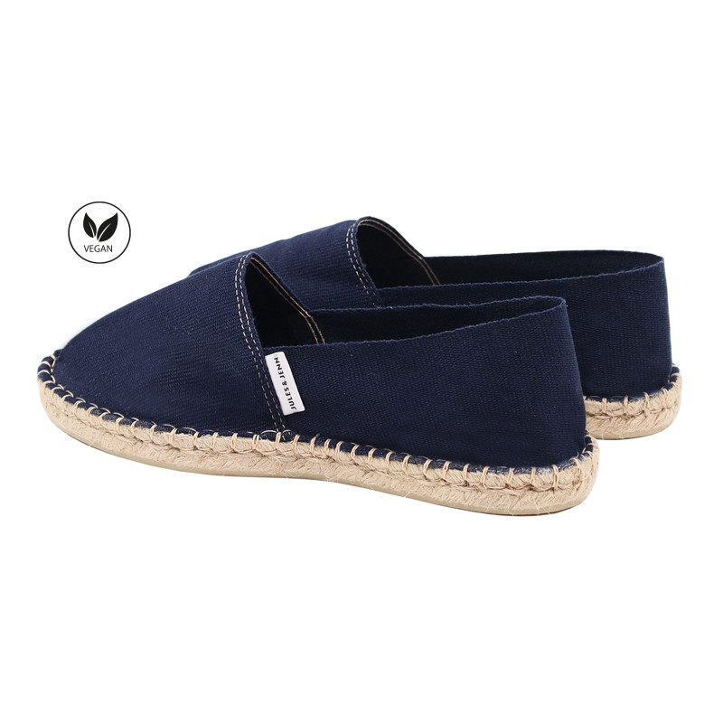 vue arriere espadrilles toile de coton bleu jules & jenn