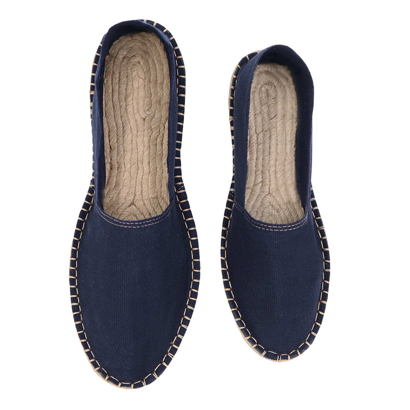 vue dessus espadrilles toile de coton bleu jules & jenn
