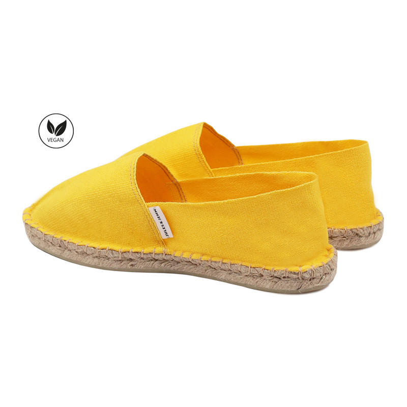 vue arriere espadrilles toile de coton jaune jules & jenn