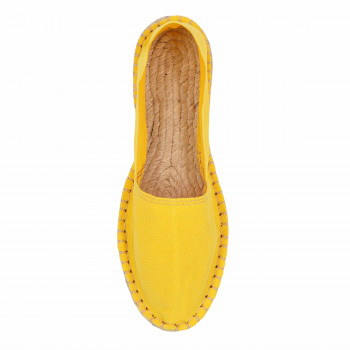 vue dessus espadrilles toile de coton jaune jules & jenn