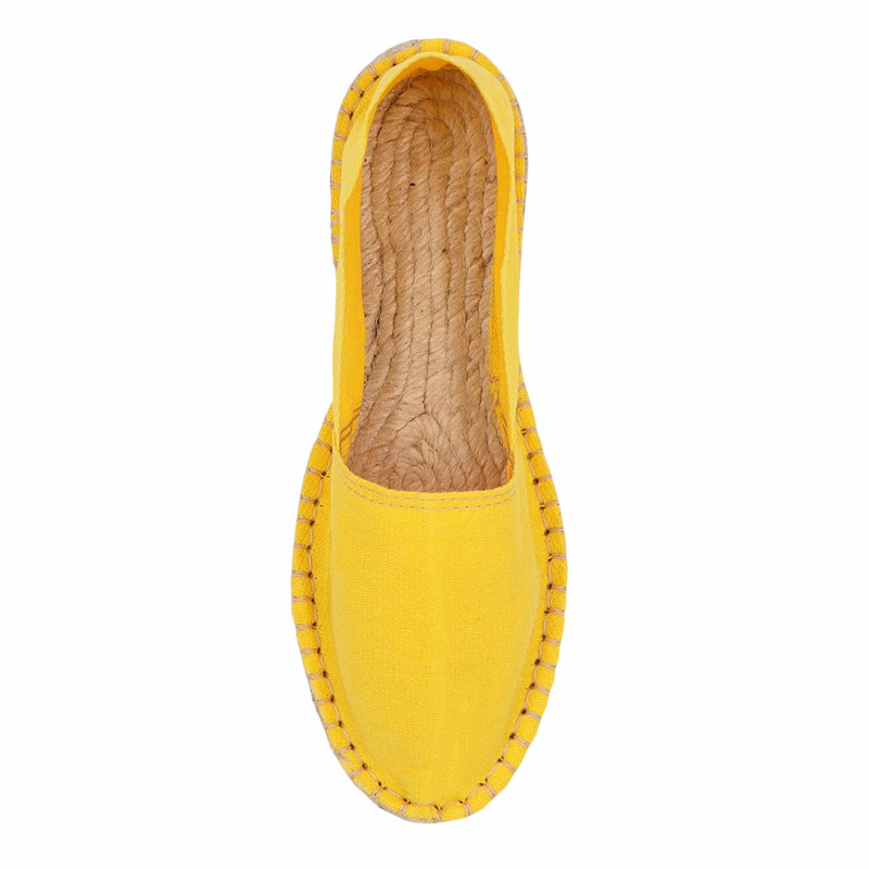 vue dessus espadrilles toile de coton jaune jules & jenn