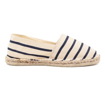 vue profil espadrilles toile coton rayee blanc bleu jules jenn