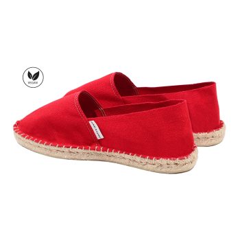vue arriere espadrilles toile de coton rouge jules & jenn
