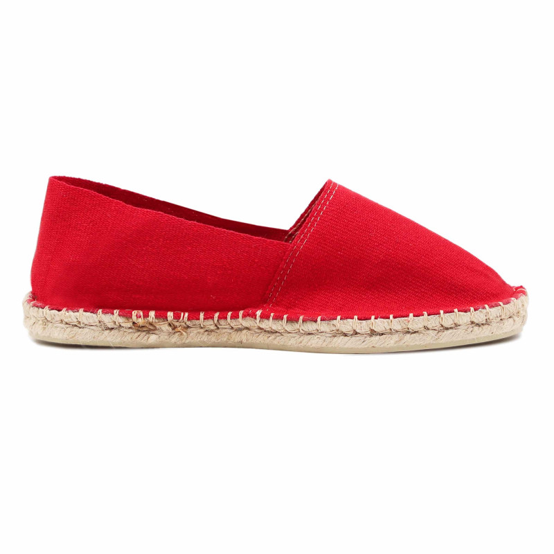vue interieur espadrilles toile de coton rouge jules & jenn
