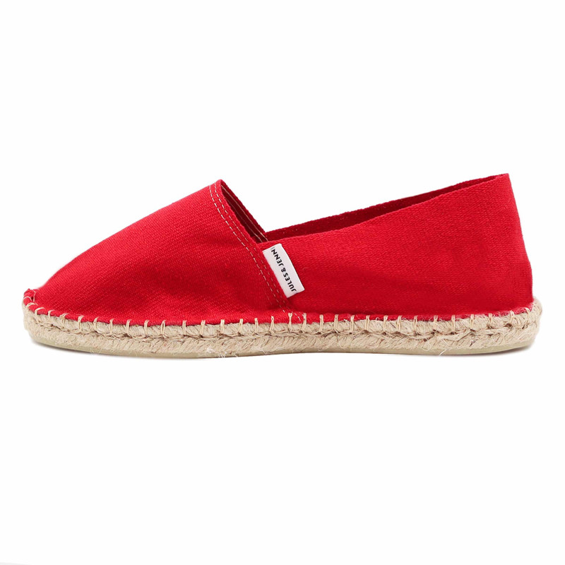 vue exterieur espadrilles toile de coton rouge jules & jenn