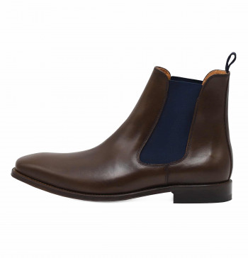 vue interieur chelsea boots cuir marron et bleu jules & jenn