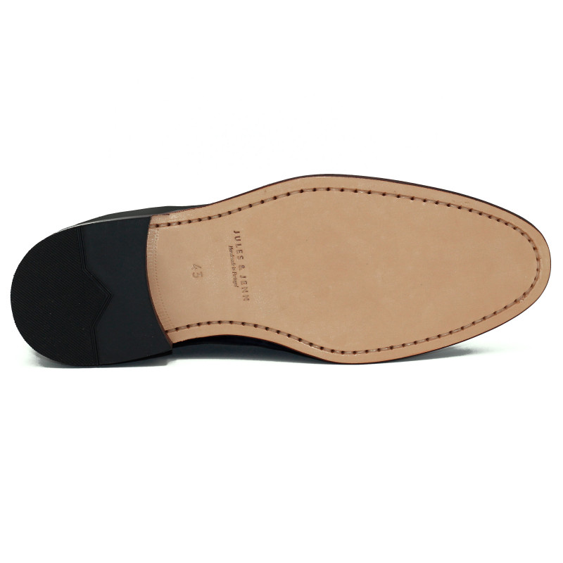 vue dessous desert boots cuir noir jules & jenn