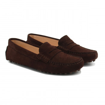 mocassins cuir daim marron femme jules & jenn