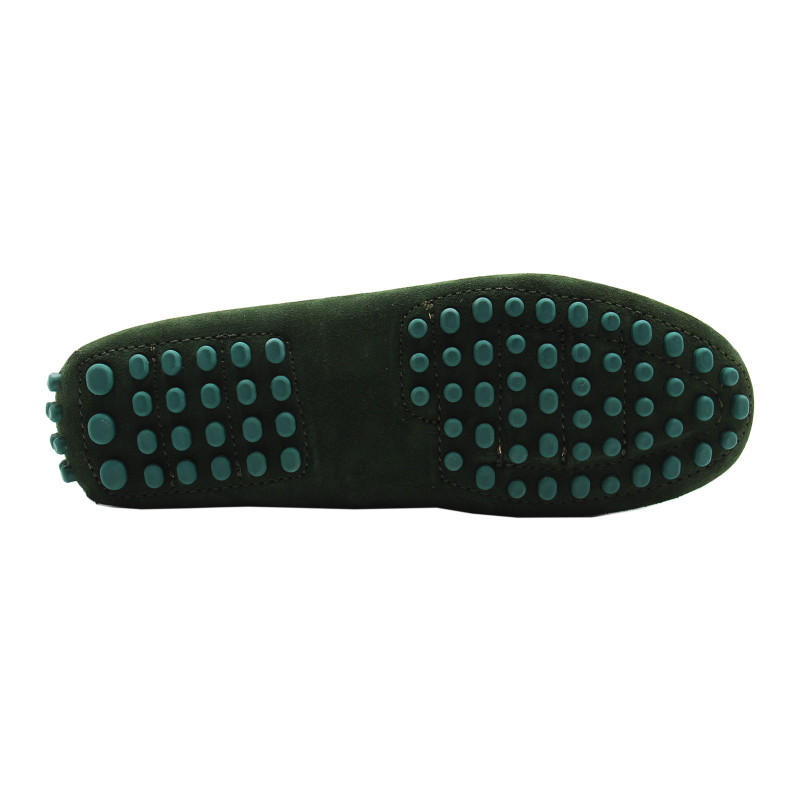 vue dessous mocassins cuir daim vert femme jules & jenn