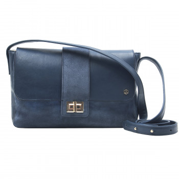 sac bandouliere cuir daim bleu jules & jenn