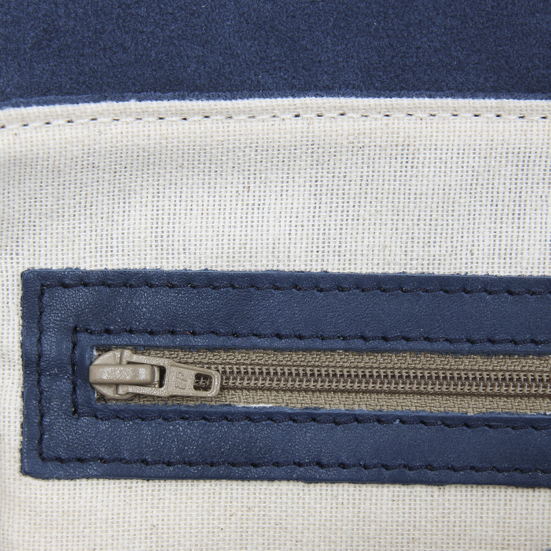 vue interieur sac bandouliere cuir daim bleu jules & jenn