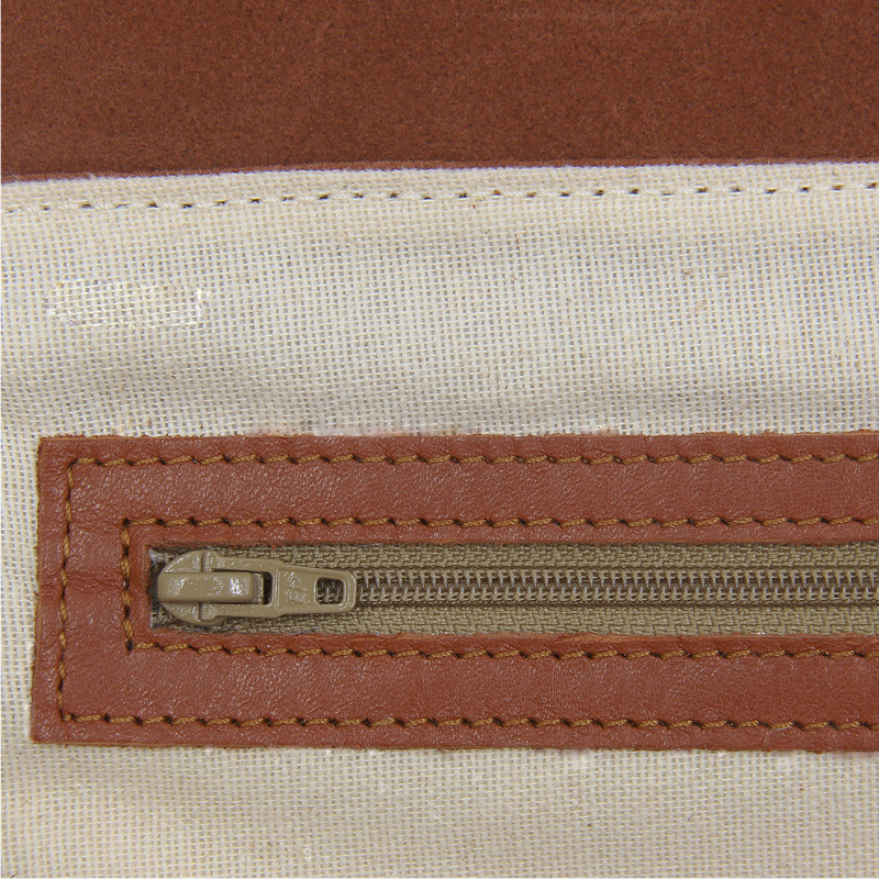 vue interieur sac bandouliere cuir daim brique jules & jenn