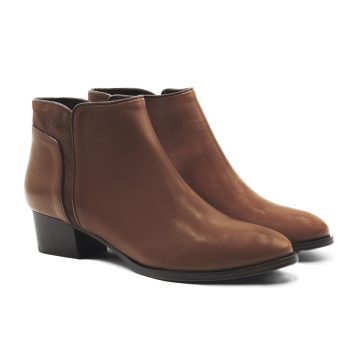 bottines moyen talon cuir camel jules & jenn