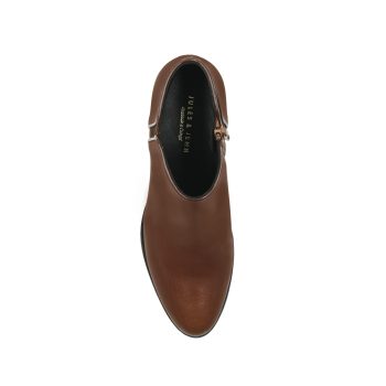 vue dessus bottines moyen talon cuir camel jules & jenn