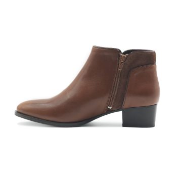 vue intérieur bottines moyen talon cuir camel jules & jenn