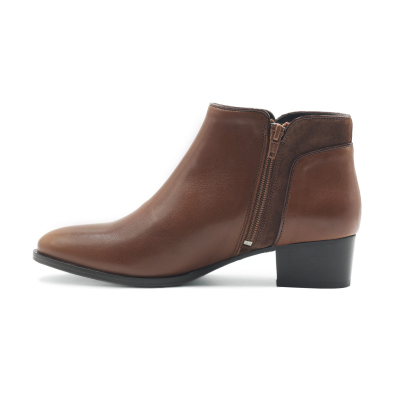vue intérieur bottines moyen talon cuir camel jules & jenn