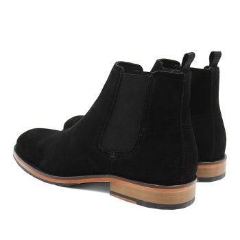 vue arriere chelsea boots basse homme cuir daim noir jules & jenn