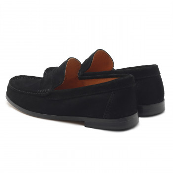vue arriere mocassins ville cuir daim noir jules & jenn