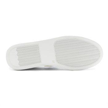 vue dessous baskets a lacet cuir blanc & beige jules & jenn