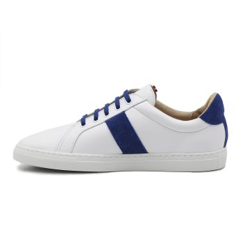 vue interieur baskets a lacet cuir blanc & bleu jules & jenn