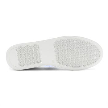vue dessous baskets a lacet cuir blanc & bleu jules & jenn