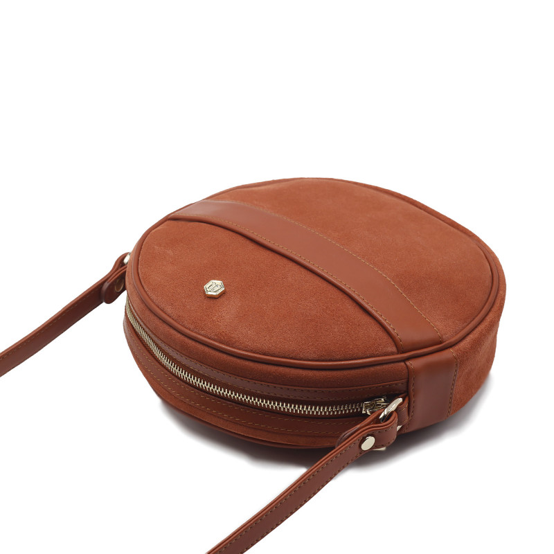 vue dessus sac alice cuir daim brique jules & jenn