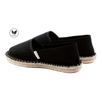 vue arriere espadrilles toile de coton noir jules & jenn